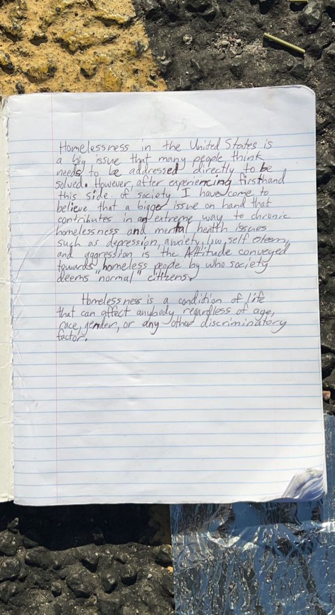 I found this notebook on the floor, this was the first page.