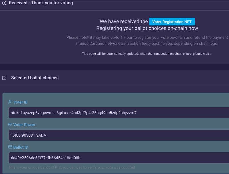 CardanoNoodz's tweet photo. @TheGoldRush @intertreeJK @adamKDean @LidoNation @QuasarSure here I did the thing, for science. Bought a #ccv4 voting token on secondary, looked up their wallet, picked some good candidates, & voted on their behalf.
1.4k ADA coming your way @The_Bmore_Joker, @LidoNation, @QuasarSure, @ninhtran09, @hoskytoken
π¬https://t.co/KCFyO9OTzC https://t.co/kfA5Mjai33