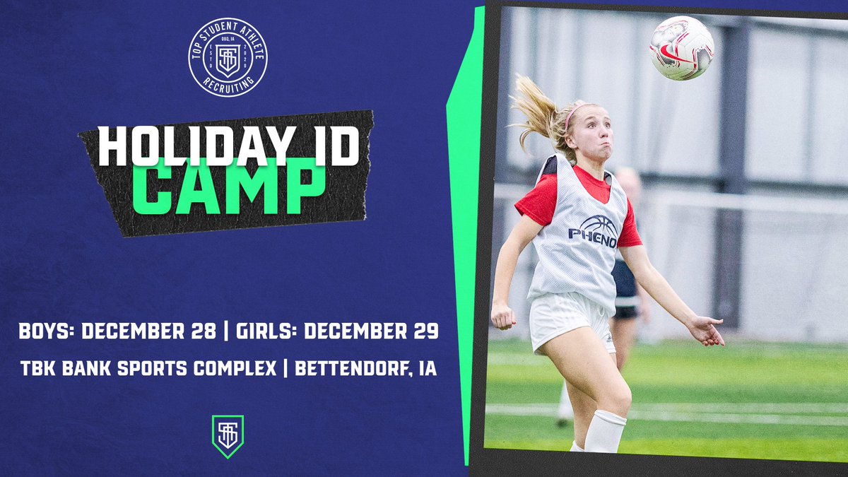 Join us for the TSA Recruiting Holiday ID Camp on 12/28 (Boys) and 12/29 (Girls)!

Sign Up: tsarecruiting.com/camps