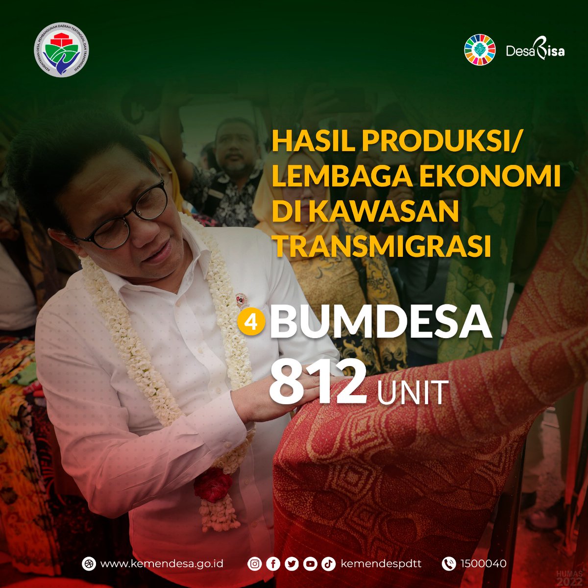 Mau Tahu Berapa Bumdes di Kawasan Transmigrasi?
#72TahunBhaktiTransmigrasi

<a href="/jokowi/">Joko Widodo</a> 
<a href="/halimiskandarnu/">ABDUL HALIM ISKANDAR</a>
@Kemendespdtt
<a href="/malik_haramain/">malikharamain</a>
<a href="/imansyukri/">Iman Sukri</a>
<a href="/taufikmadjid71/">IG : taufik.madjid</a>
@yusradaridesa 
<a href="/azzameldzikrie/">#SantriIndonesia</a> 
<a href="/tppkemendes/">TPP KEMENDES</a>
@DitjenPPKTrans