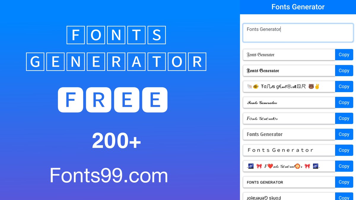 Fonts_99's tweet image. Click Here ▶️  fonts99.com

#fonts99 #fontgenerator