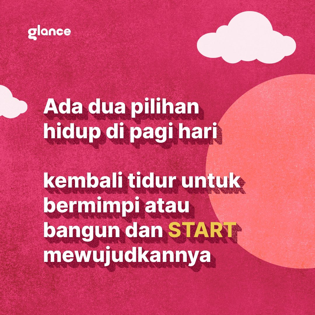 Setuju banget! Sudah siap memulai pilihan yang tepat hari ini? 👏🏻💨

#ItStartsWithAGlance  #MondayMotivation #LockScreen #inspirationalquotes #quoteoftheday