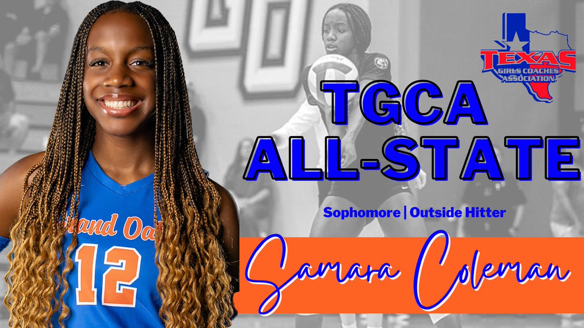 grandoaksvb's tweet image. Congratulations to @SamaraColeman25 (Soph/OH) for being named to the TGCA 6A All-State Team! One of the top fifty 6A players in the state is a pretty incredible honor! We are proud of you! 🧡🐻🏐💙
