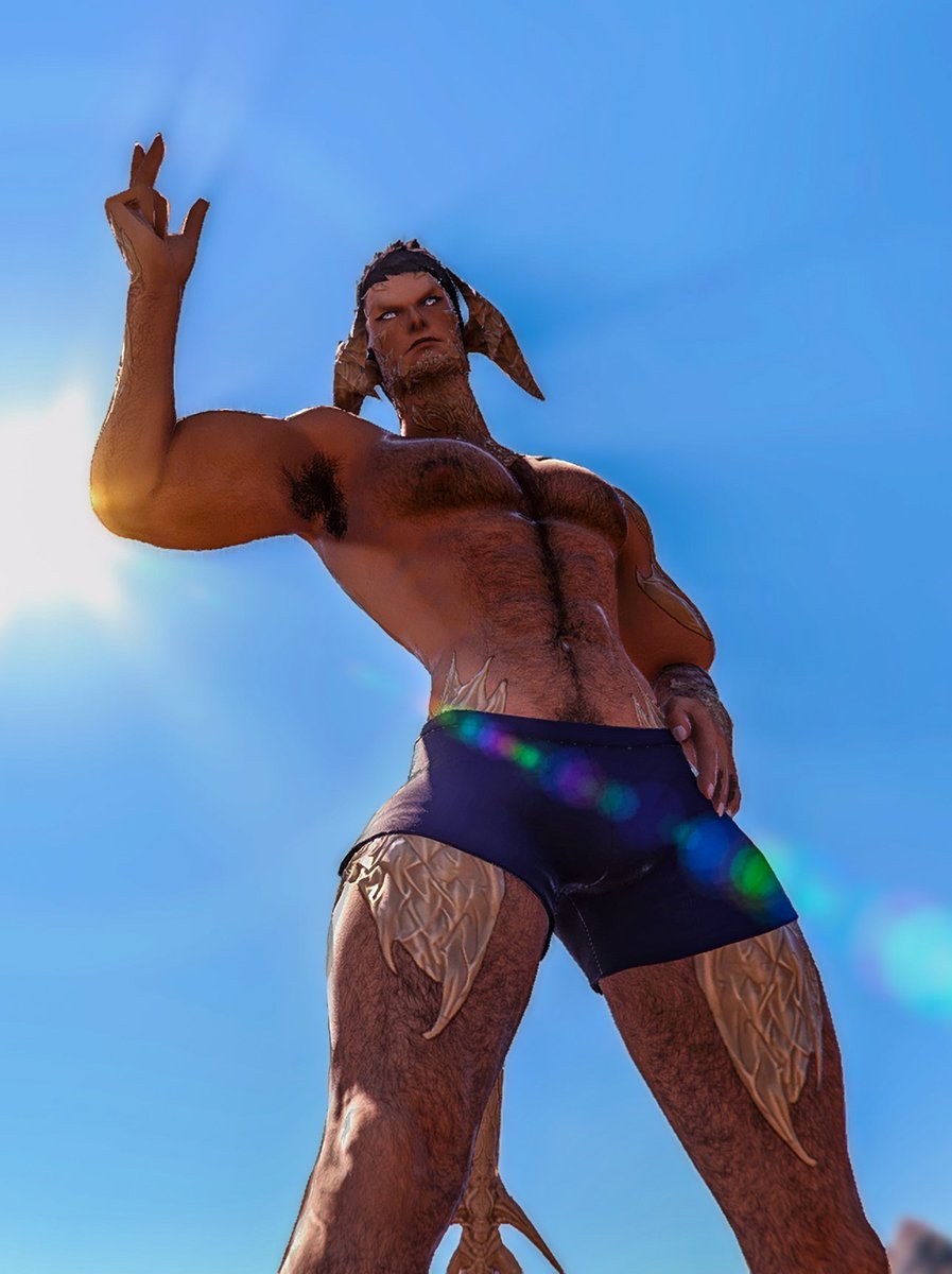 KieEver's tweet photo. No excuses. Get those squats deep or I'm going to have to work on stretching you out. #ffxivnsfw https://t.co/BGw5NSmY7y