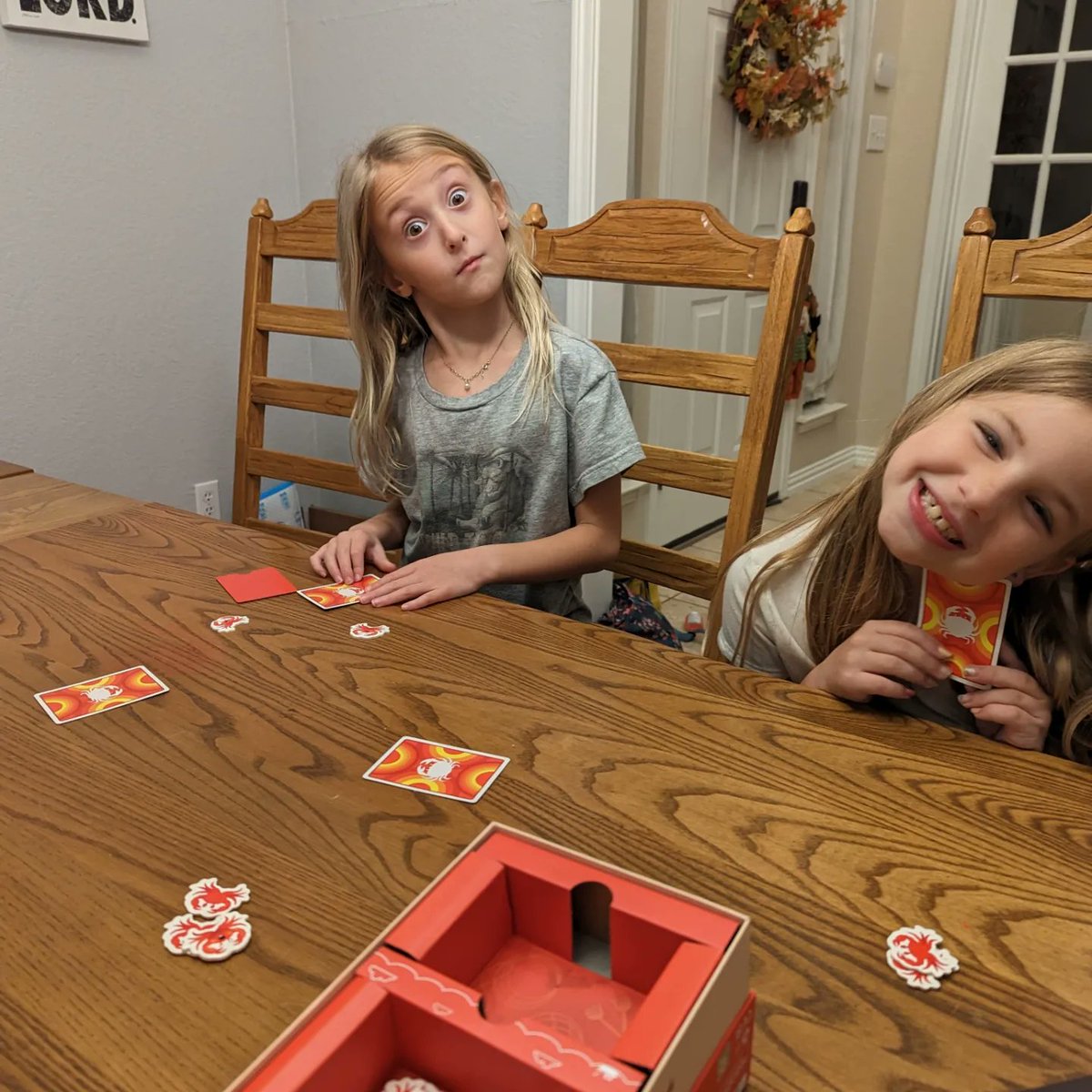 michelle_hertz's tweet photo. Thank you #tryzon and #explodingkittens  for the awesome opportunity to try the game #imalittlecrabby! It was so much fun that we had 2 parties! Also, watching 8 year olds give a "secret" signal was adorable. Please use code CRABBYPARTY for a buy 2 get 1 free deal. https://t.co/tjjGc7xHkB