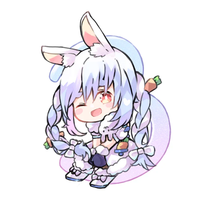 ちびぺこーら、ちびかなたんちびラミィちゃん、ちびラプさま#ぺこらーと #かなたーと #LamyArt #laplus_artdesu 