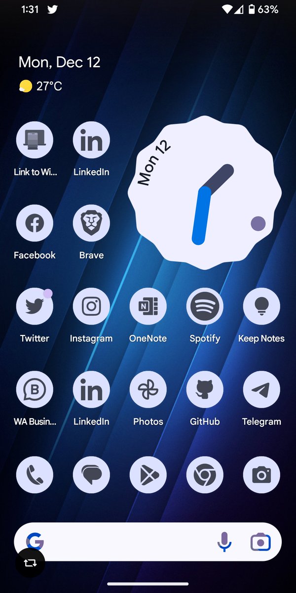 gouravbagda's tweet image. This is my Pixel 6 Pro #Home_Screen 😍