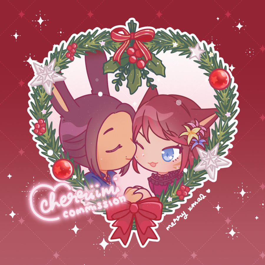 「first xmas ych batch all done thank you!」|𝙖𝙧𝙞𝙨𝙖 🐱🍒 cf16 G27-28のイラスト