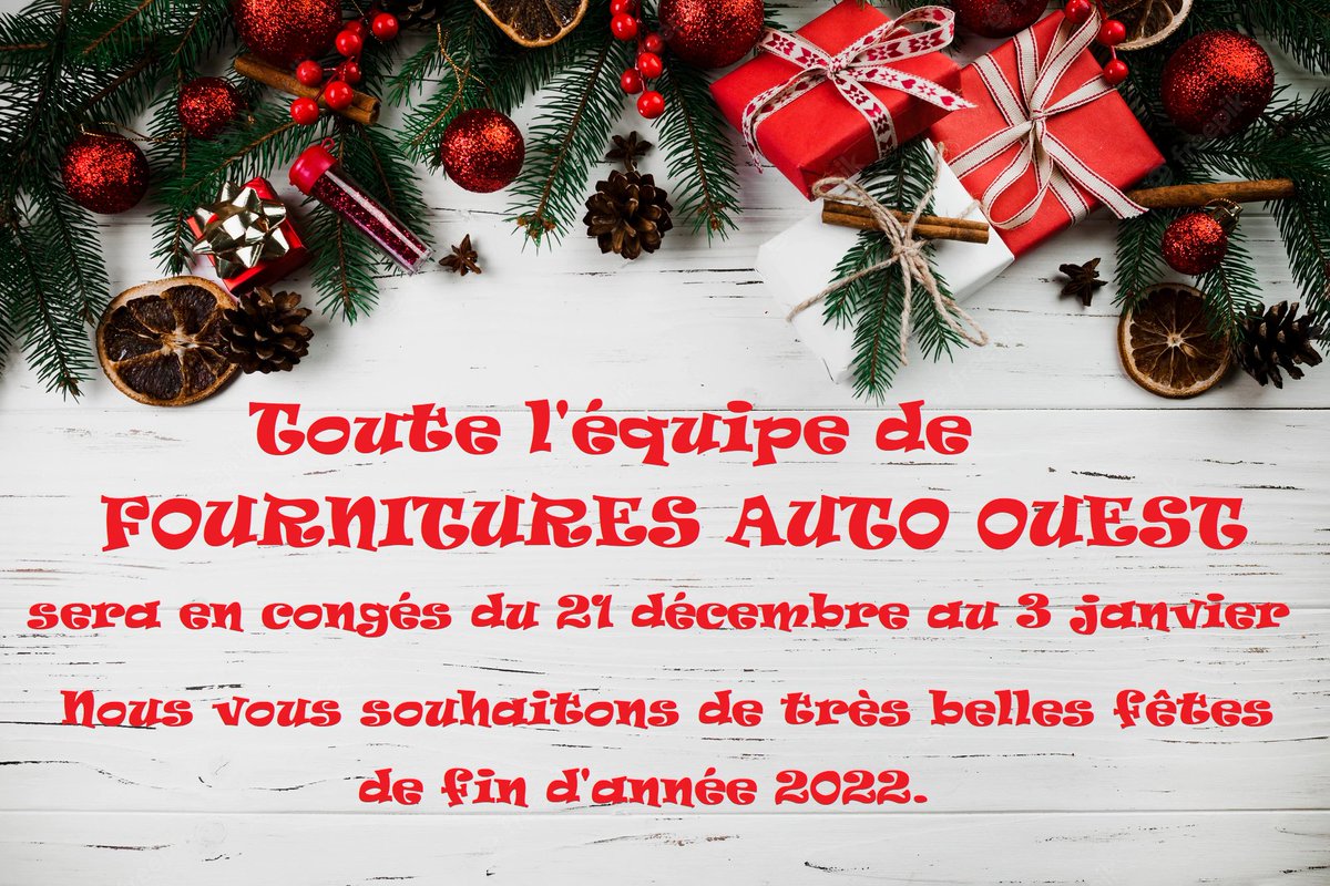 DiscountSphere's tweet photo. Noël approche à grand pas ! Nous serons absents du 21 décembre au 3 janvier. A très bientôt sur notre site : https://t.co/064kt6g7EK
#noel2022 #actu #info #congés #vacances #hiver #mécanique #voiture #auto #automobile #ecommerce #sphere #citroen #youngtimer #youngtimers #chevrons https://t.co/Tl9l9dN7Y9