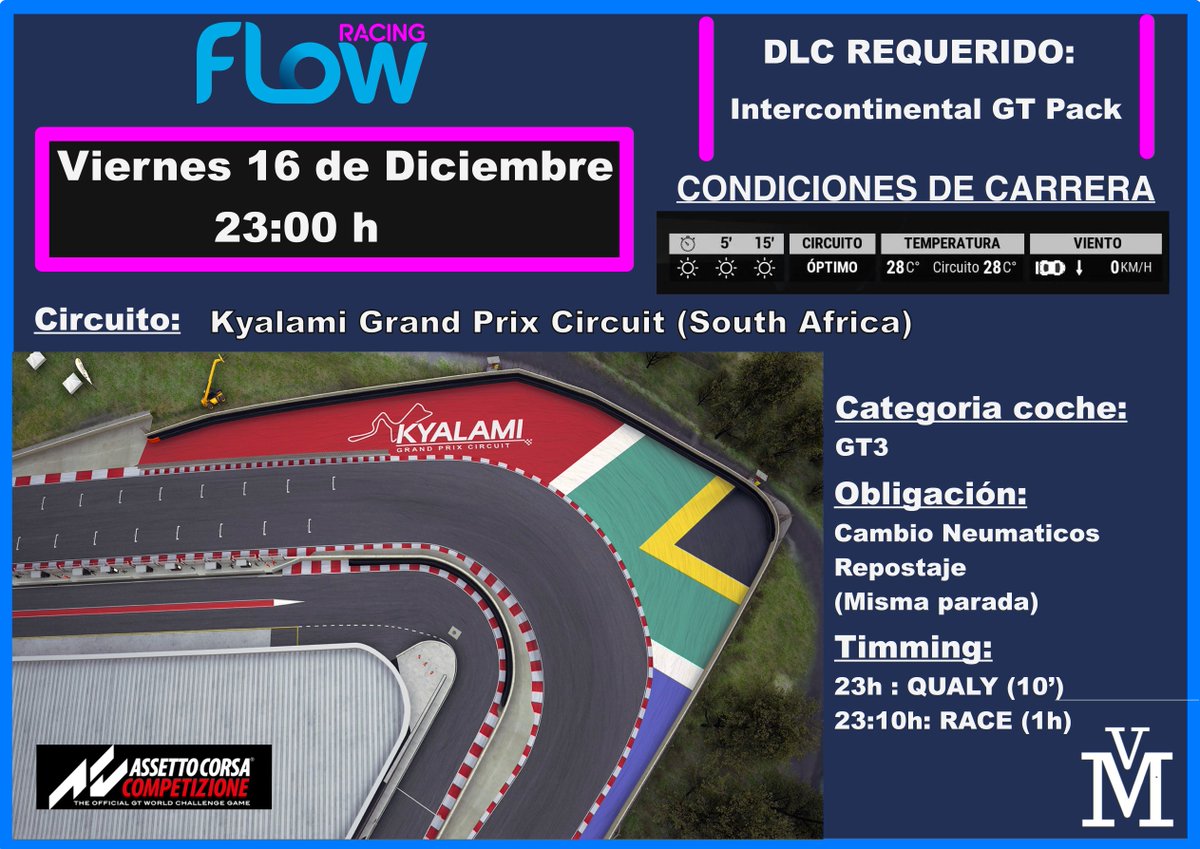 Inscripciones abiertas para la Flow Friday de Assetto Corsa Competizione - PS5 de este Viernes.

Inscripciones: discord.gg/7v2nZ8NtYP