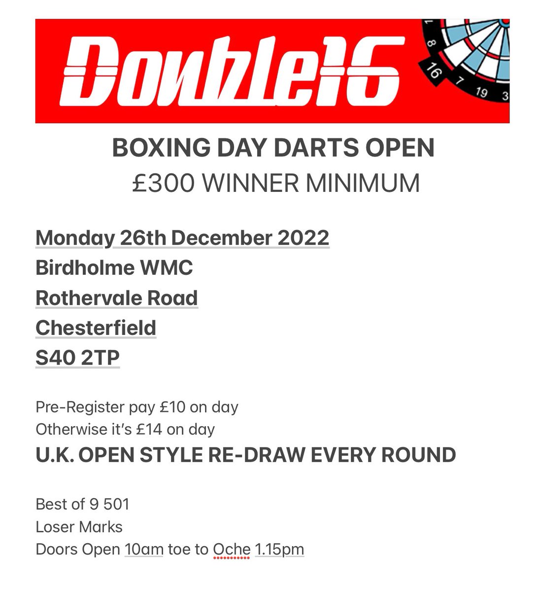 Boxing Day Darts In Chesterfield <a href="/muttsnuts501/">Martyn Turner</a> <a href="/colozzy180/">colin osborne</a> <a href="/OfficialKP180/">Kevin Painter</a> <a href="/overthetop180/">Dean Winstanley</a> <a href="/millensdartclub/">Millens Dart Club</a> <a href="/anonymous_darts/">DartsAnonymous</a> <a href="/brooksyj13/">Jack</a> <a href="/46Webby/">Adam TopGun Webster</a> <a href="/lorraine180/">lorraine winstanley</a> <a href="/woolfy1967/">Paul Woolf</a> <a href="/elhijodehodges/">paul Hodges🏴󠁧󠁢󠁥󠁮󠁧󠁿</a> <a href="/itsocheagain/">Oche Balboas levels of IQ 🏴󠁧󠁢󠁥󠁮󠁧󠁿</a> <a href="/paulmason1986/">Paul Mason</a> please give a retweet Folks and thanks in advance