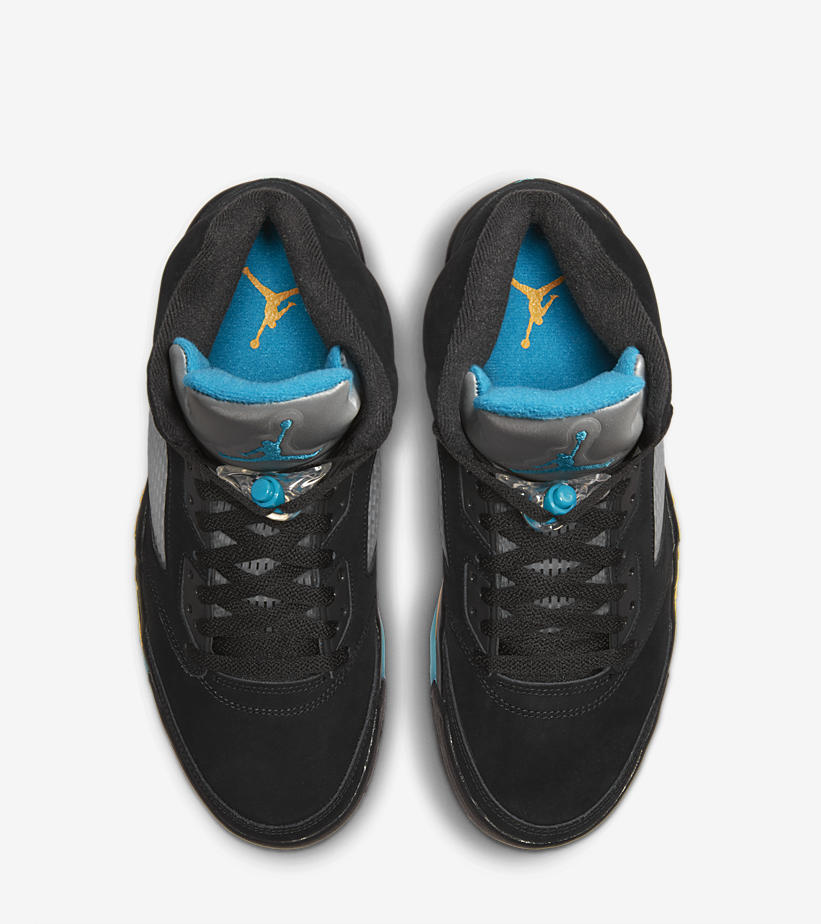 snkr_twitr's tweet photo. Jordan Retro 5 ‘Black Aqua’ official images https://t.co/VFCmZrXmBq