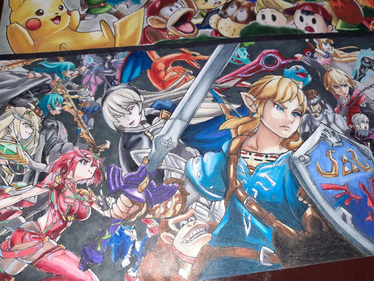 Messias_ssb's tweet photo. Fanart del mural del Classic Mode,ya tenemos banner para decorar la Smash House de @iamjoaquinmm https://t.co/3tzYiX0Ag6