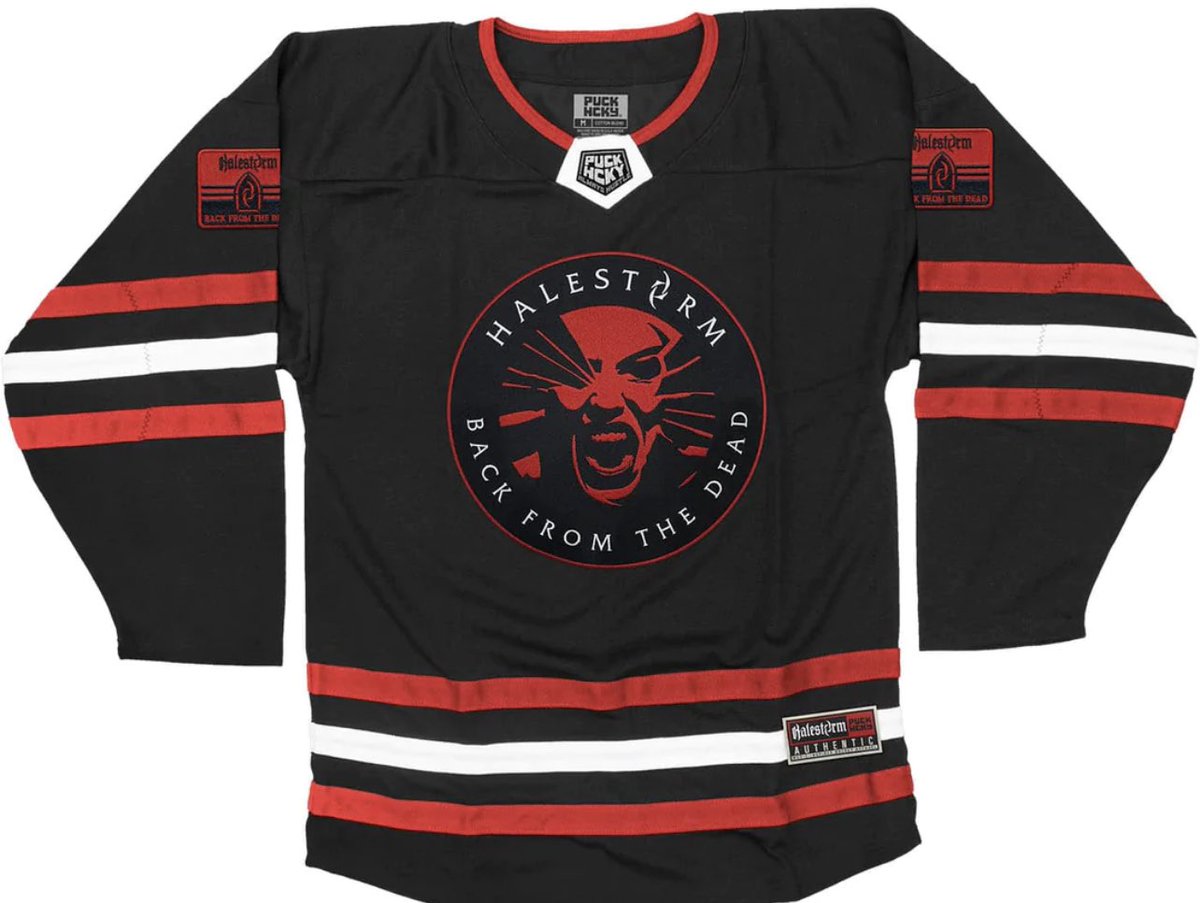 All of us at at Puck Hcky are pumped to release <a href="/Halestorm/">Halestorm</a> x <a href="/PUCKHCKY/">PUCK HCKY</a> collection. Including the jersey below. Get yours at puckhcky.com/collections/ha… <a href="/Indegoot/">In De Goot Entertainment</a> <a href="/LZZYHALE/">Lzzy Hale</a> <a href="/TheJoeStorm/">TheJoeStorm</a> <a href="/AREJAYHALE/">AREJAY HALE</a> <a href="/joshystorm/">Josh Smith</a> #halestorm #puckhcky #hockey #lzzyhale #rockandroll
