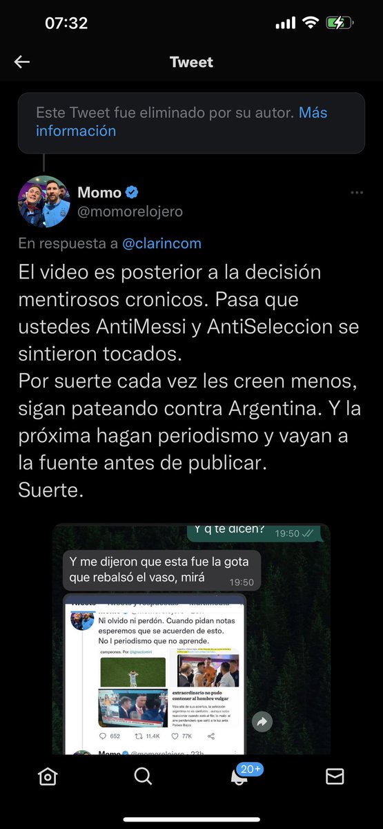 Por que borraron el posteo <a href="/clarincom/">Clarín</a> ? Estan mintiendo una vez mas? 
Den la cara ahora, expliquenle a la gente por que si una noticia es verídica es borrada a los pocos minutos de mi descargo.