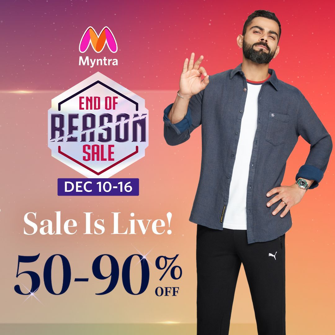 IT'S BACK. India’s Biiiiiiiiiiiiiiggest Fashion Sale, #MyntraEORS is LIVE till 16th December! Download the @myntra app to shop now. #MyntraEORSIsLIVE #MyntraEndOfReasonSale #IndiasBiggestFashionSale #ad