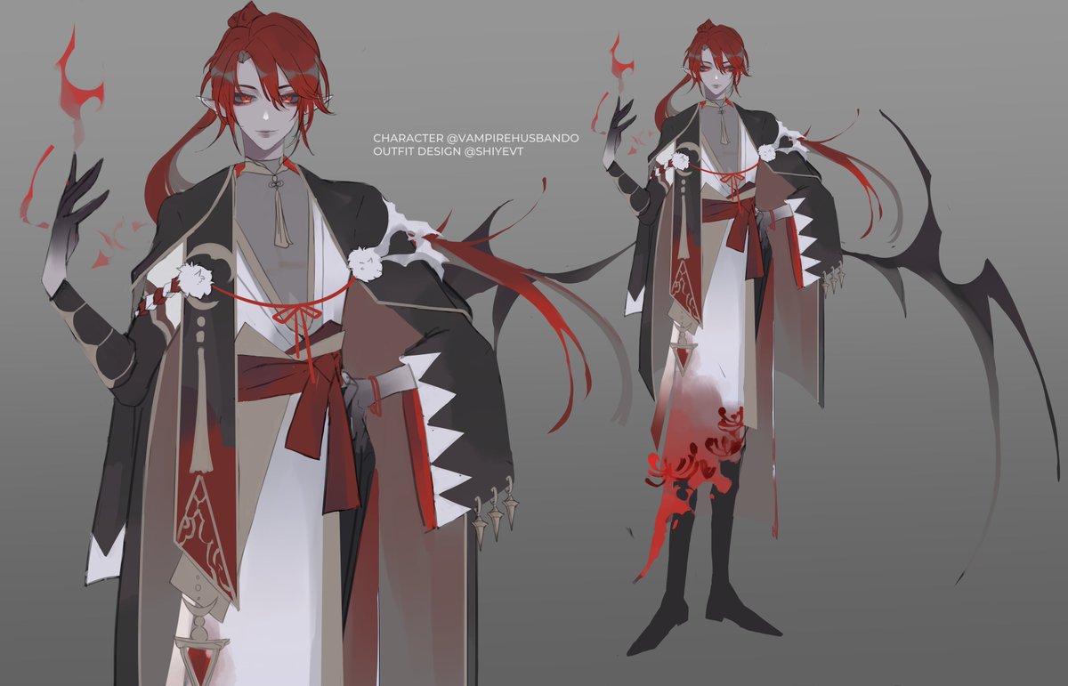 shiyeVT's tweet photo. ♦️ vtuber outfit design for @VampireHusbando
thank you for the vampire x shinsengumi theme!
#ShiyeDesigns https://t.co/uA6URPynwn