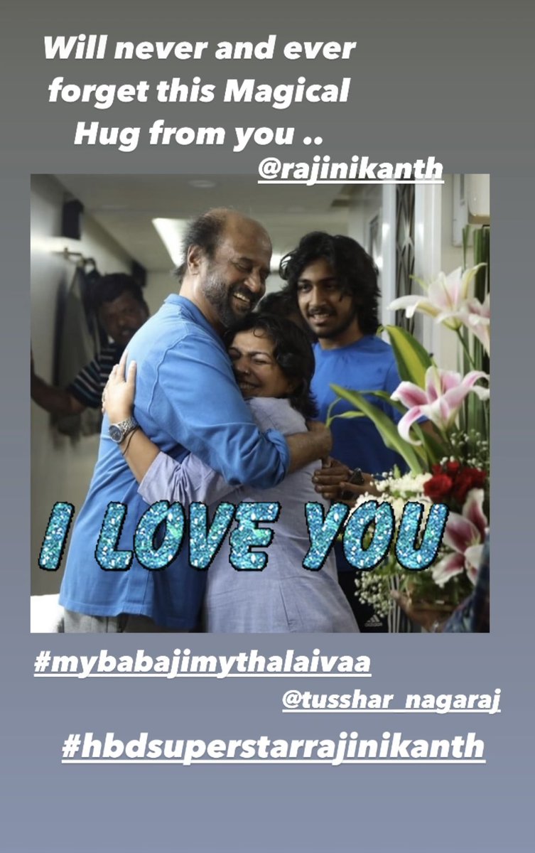 Happy Birthday My Babaji My Thalaivaa… @rajinikanth 

We Love You ❤️❤️❤️.. 
@iamtusshi4u 

#HBDSuperstarRajinikanth #HBDRajinikanth
