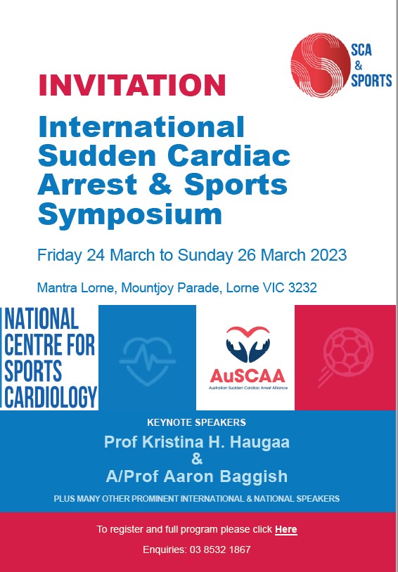 A/Prof Jessica Orchard (@jessicajorchard) on Twitter photo The International SCA & Sports Symposium registration is now open!
Please join us in Lorne, Vic, Australia for this outstanding conference 24-26 March 2023 ❤️
Keynotes: <a href="/AaronBaggish/">aaron baggish</a> <a href="/KristinaHaugaa/">Kristina Haugaa</a>
Program & registration: eventbrite.com.au/e/internationa…
<a href="/ACSEP_/">ACSEP</a> <a href="/thecsanz/">CSANZ</a> The International SCA & Sports Symposium registration is now open!
Please join us in Lorne, Vic, Australia for this outstanding conference 24-26 March 2023 ❤️
Keynotes: <a href="/AaronBaggish/">aaron baggish</a> <a href="/KristinaHaugaa/">Kristina Haugaa</a>
Program & registration: eventbrite.com.au/e/internationa…
<a href="/ACSEP_/">ACSEP</a> <a href="/thecsanz/">CSANZ</a>