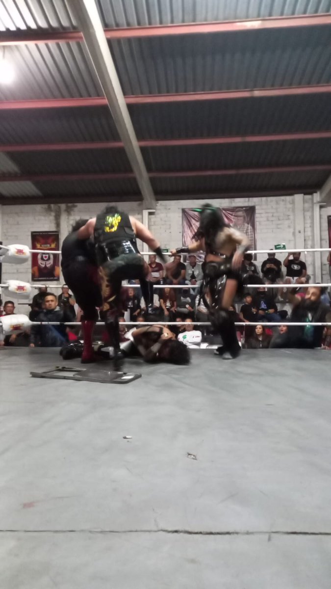 LaTijeraLucha's tweet image. En un cierre espectacular del cu4rto anivers4rio de #NGLL en la #ArenaRobertoPaz,en relevos atómicos la esquina técnica se logra imponer #ElGallo, #DMTAzul, #HerodesJr y #El Oriental a los rudisimos de #AAA, #Chessman #Tauro #Raima y #ReyEscorpion,al final,los elementos de #AAA..