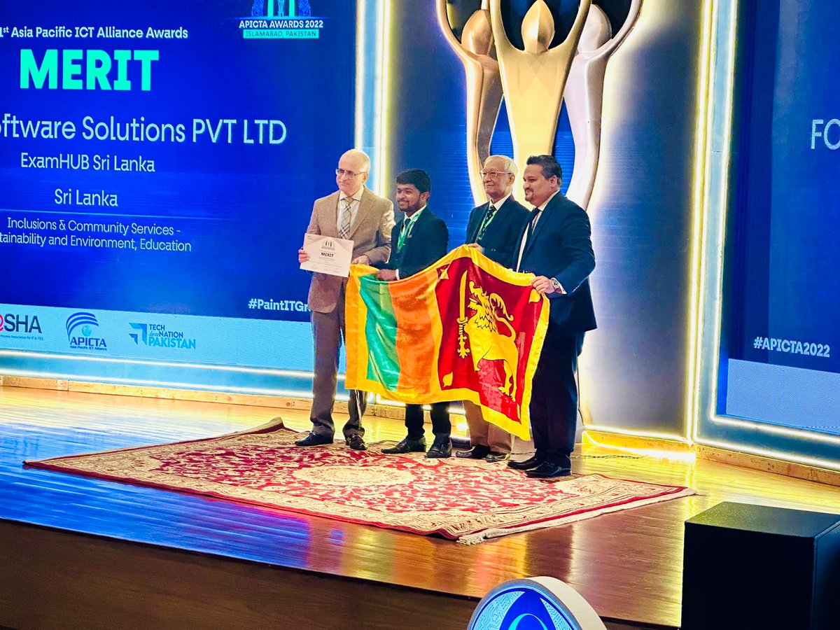 startup_sl's tweet photo. Warmest Congratulations to ExamHub for receiving the 𝗠𝗘𝗥𝗜𝗧 𝗪𝗜𝗡𝗡𝗘𝗥 - 𝗔𝗣𝗜𝗖𝗧𝗔 𝟮𝟬𝟮𝟮 (𝗔𝘀𝗶𝗮𝗻 𝗣𝗮𝗰𝗶𝗳𝗶𝗰 𝗜𝗖𝗧 𝗔𝗹𝗹𝗶𝗮𝗻𝗰𝗲). 

https://t.co/698pQs9d7B was one of our startups in the Spiralation cohort for 2020. https://t.co/KtsHFa1enG