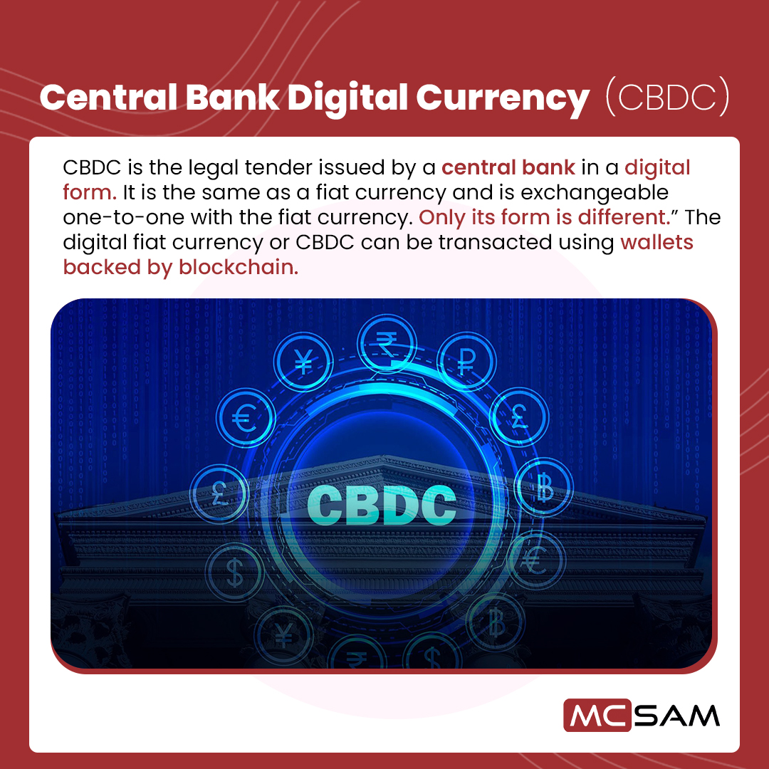 Today's #FinTech term is 'CBDC'
Tune in for more FinTech updates!
#CBDC #legaltender #digitalforms #fiatcurrency #payments #paymentsolutions #mcsam