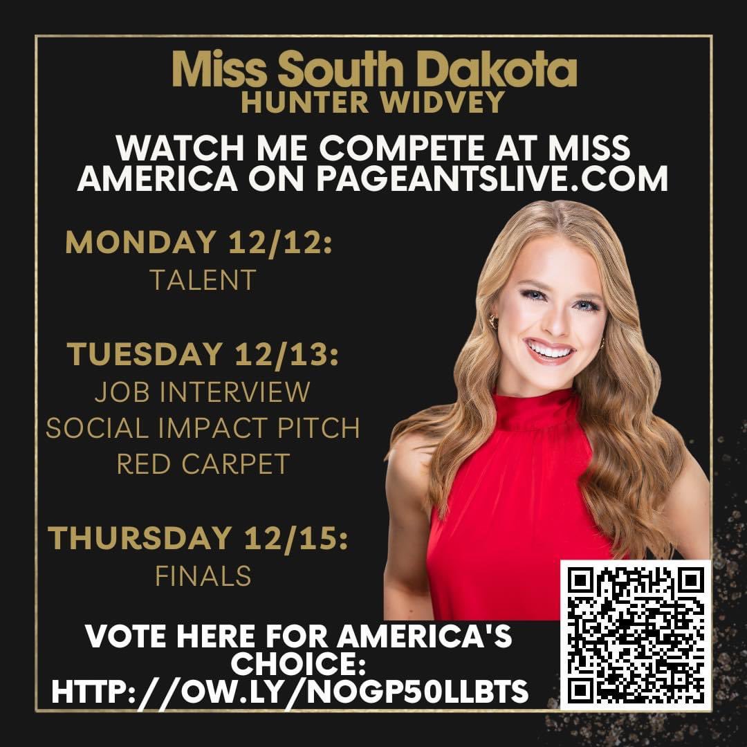 Good luck to Miss South Dakota, Hunter Widvey, former Raider Track &amp; Field athlete and Stevens graduate! Watch her compete for Miss America this week and vote for her here- ow.ly/nOgP50LLBtS