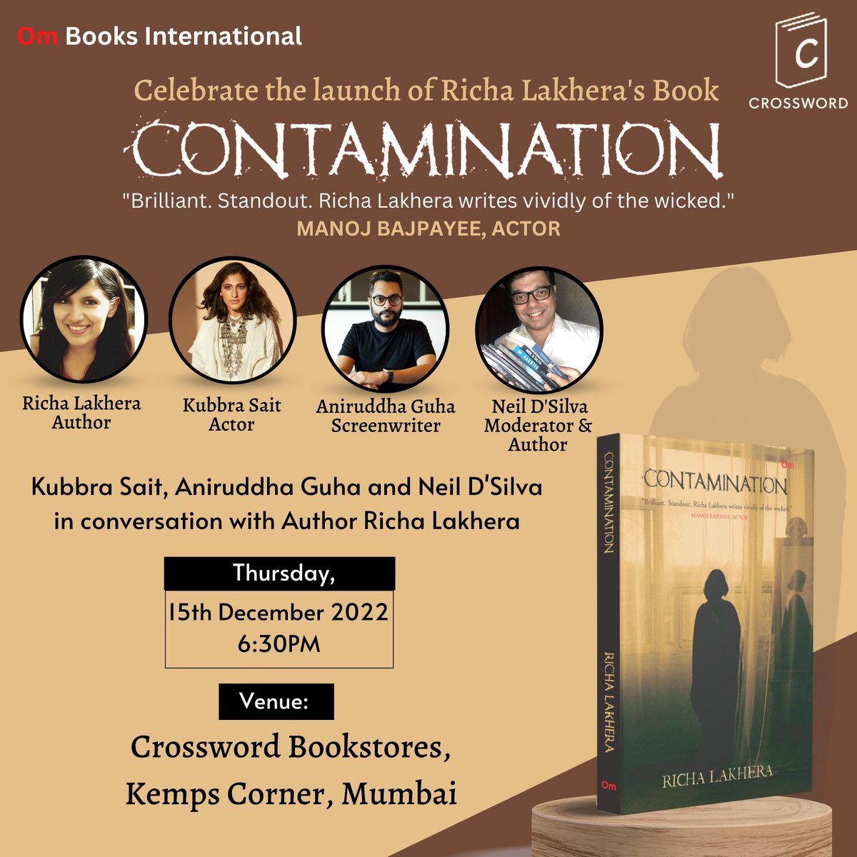 RICHA_LAKHERA's tweet image. Witches Warlocks &amp;amp; some Hocus Pocus🧙‍♀️! Get Ready for a Spirited Dec eve on 15th! Mumbai launch of 
💥CONTAMINATION💥#MilitiaHorror with the gorgeous @KubbraSait ace screenwriter @AniGuha moderated by @neildsilva AT @crossword_book #kempscorner @ajaymago @ombooksdelhi @film_worm