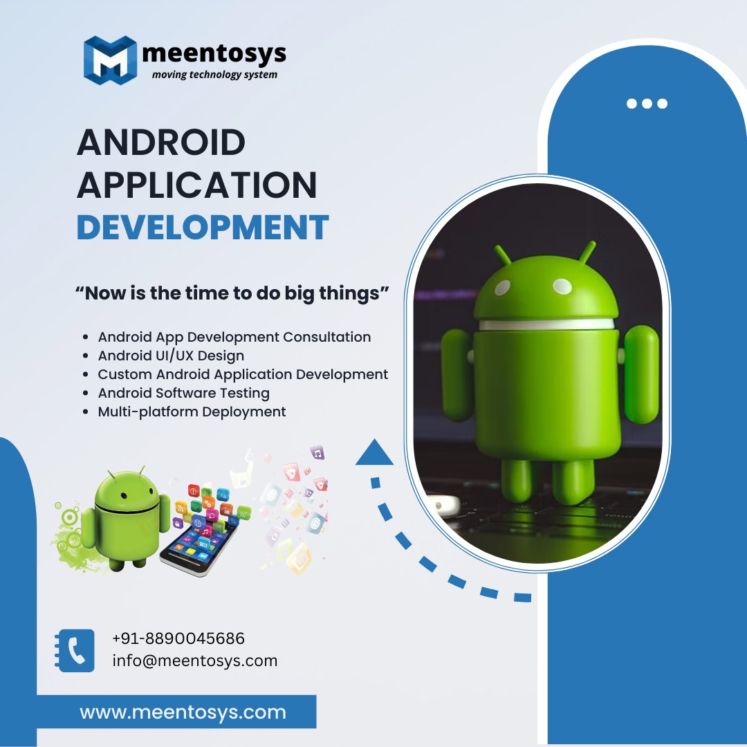 Meentosyspvtltd's tweet image. Our Android Development Services Ensure That It Is Completely Capable Of Serving Both Large Corporations And Small And Medium-Sized Businesses. We Are An Android Development Company That Assures Scalability And Has Competence In All Aspects Of #Android_App_Development.
#Meentosys