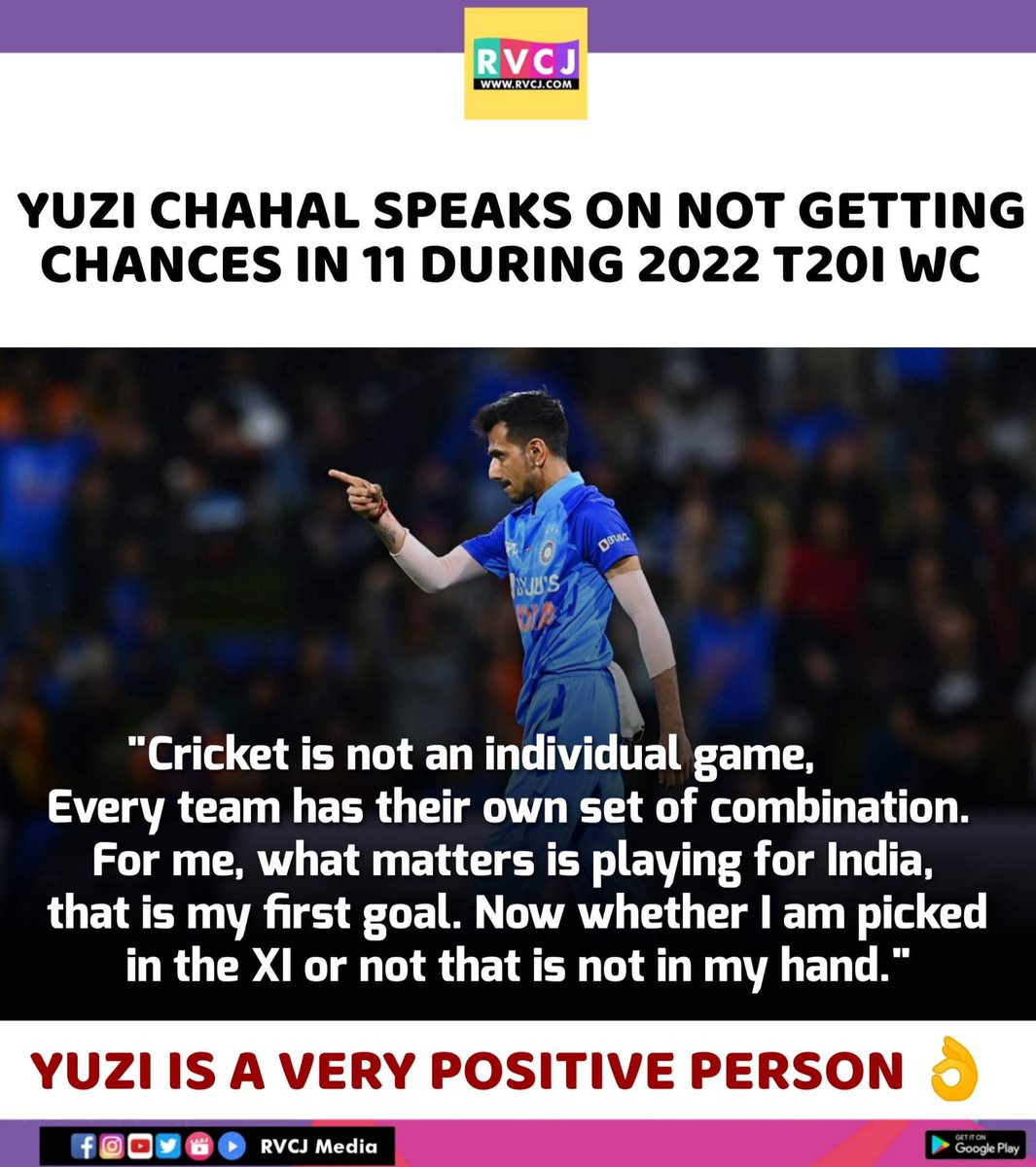 Yuzi Chahal speaks on getting chances in playing 11 during 2022 T20I WC. 

#YuziChahal #T20IWorldCup2022 #CricketTwitter #Cricket