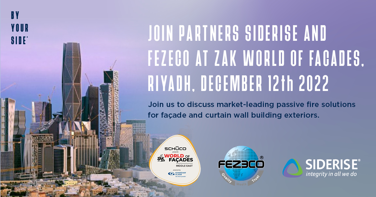 Are you attending @zakwof Riyadh, #SaudiArabia? It's the last international event of the year for our #SideriseMiddleEast technical experts. It has been great to see so many of our project partners there! See more: facadesksa.com #ZakWorldOfFacades #ZakWof #Facades