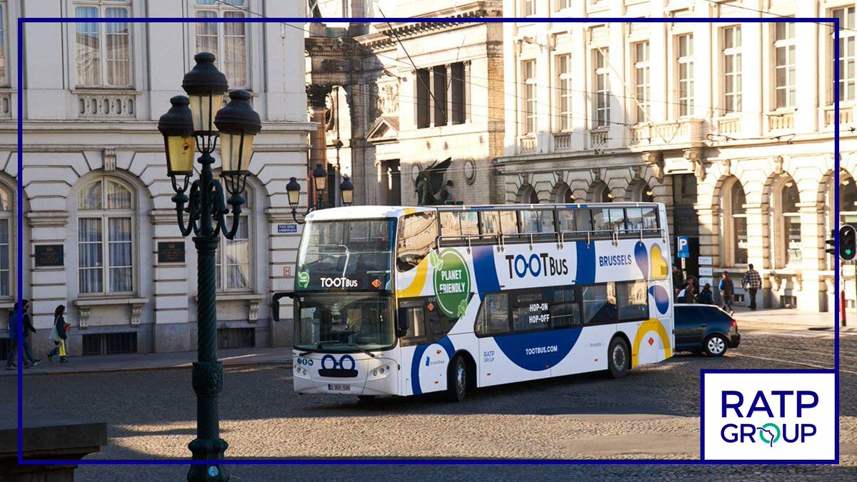 RATPGroupe_IDF's tweet photo. [Energie] 🚌⚡️ #Tootbus Bruxelles, filiale #RATPDev, a fêté sa première année ! C’est grâce à l’électricité que ces bus #RATPGroup peuvent proposer aux touristes de découvrir la capitale belge de façon 100% durable. Bravo ! 🎉 https://t.co/Ew69xCTkjy