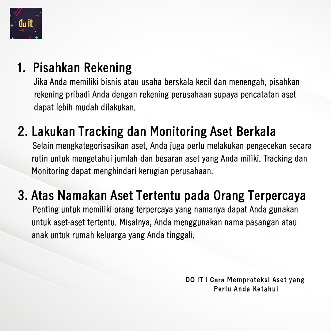 Aset adalah semua kekayaan yang dipunyai oleh individu ataupun kelompok, berwujud maupun tidak berwujud, yang memiliki nilai akan manfaat bagi setiap orang atau perusahaan.

Simak selengkapnya, klik link! bit.ly/3YfDSUD