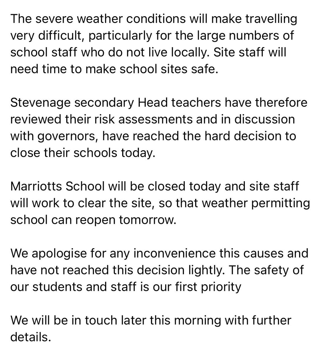 Marriotts School tweet media