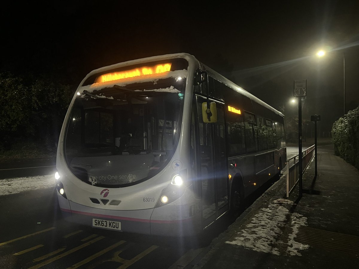 Too early for me these shifts but today it sees 63019 as my first bus awaiting it’s 06:52 departure on service 98 Monday 12 December 2022