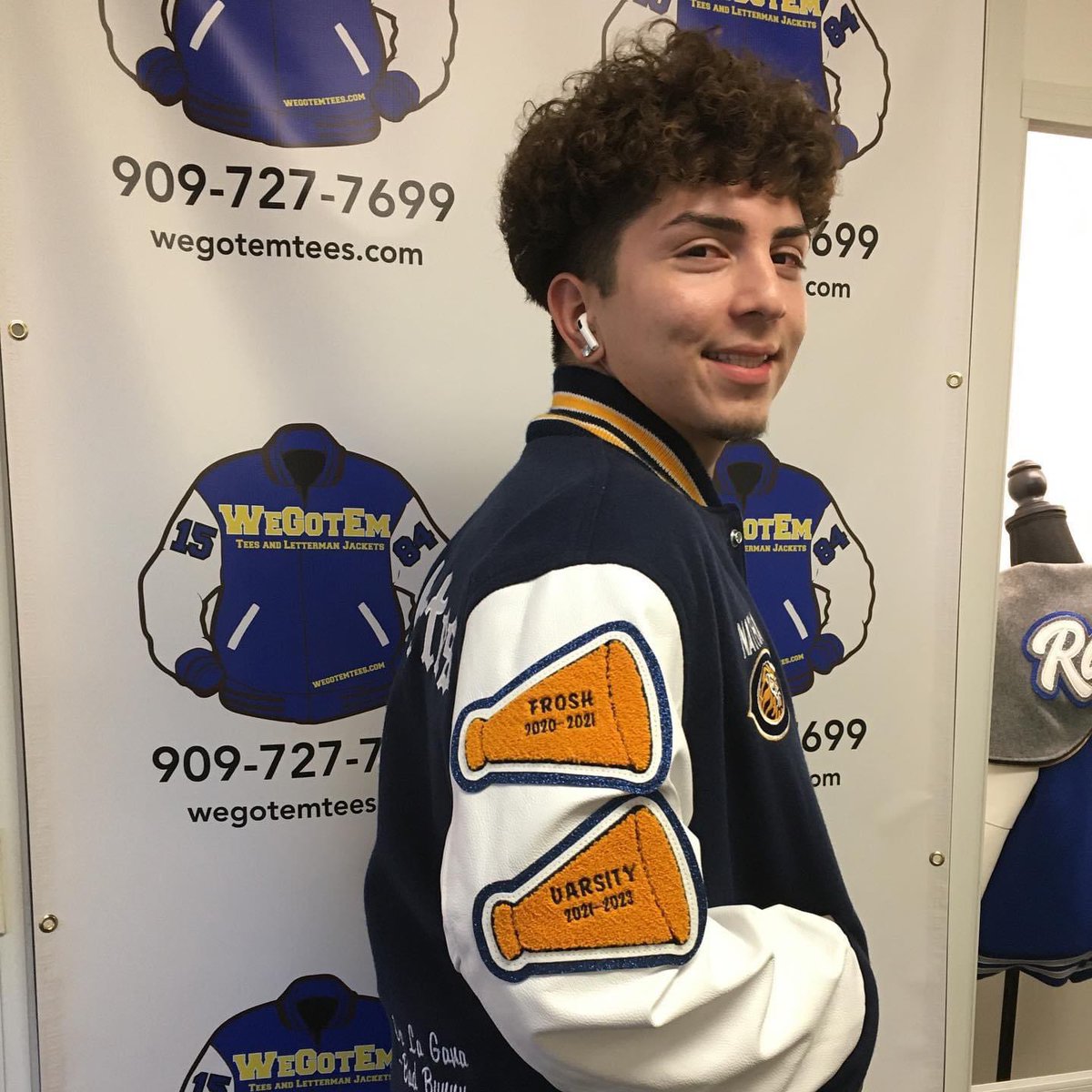 WeGotEmUpland's tweet photo. Congratulations on your @CarterHSLions accomplishments so far Nathan! Your letterman jacket looks amazing, have a wonderful senior year!  #carterhighschool #carterhigh #classof2023 #wegotemtees https://t.co/CxK53uqEYB