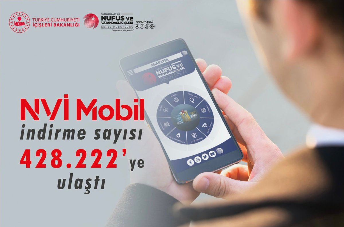 Nüfus iş ve işlemleri için Randevu alma ve diğer hizmetler için Nvi Mobil.. Yeni haftaya Bismillah.. 
<a href="/TCNufus/">Nüfus ve Vatandaşlık İşleri Genel Müdürlüğü</a>
#HayatınızınHerAnında