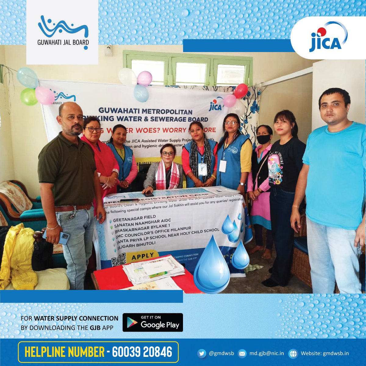 gmdwsb's tweet photo. GJB organised special camps over the weekend for registration/ enquiries at various locations of Guwahati. Sharing some snapshots from the camps.
@CMOfficeAssam @mygovassam @TheAshokSinghal @diprassam @diprokamrupm
#gmdwsb #guwahatijalboard #Tapconnection https://t.co/L0pIv4hqry
