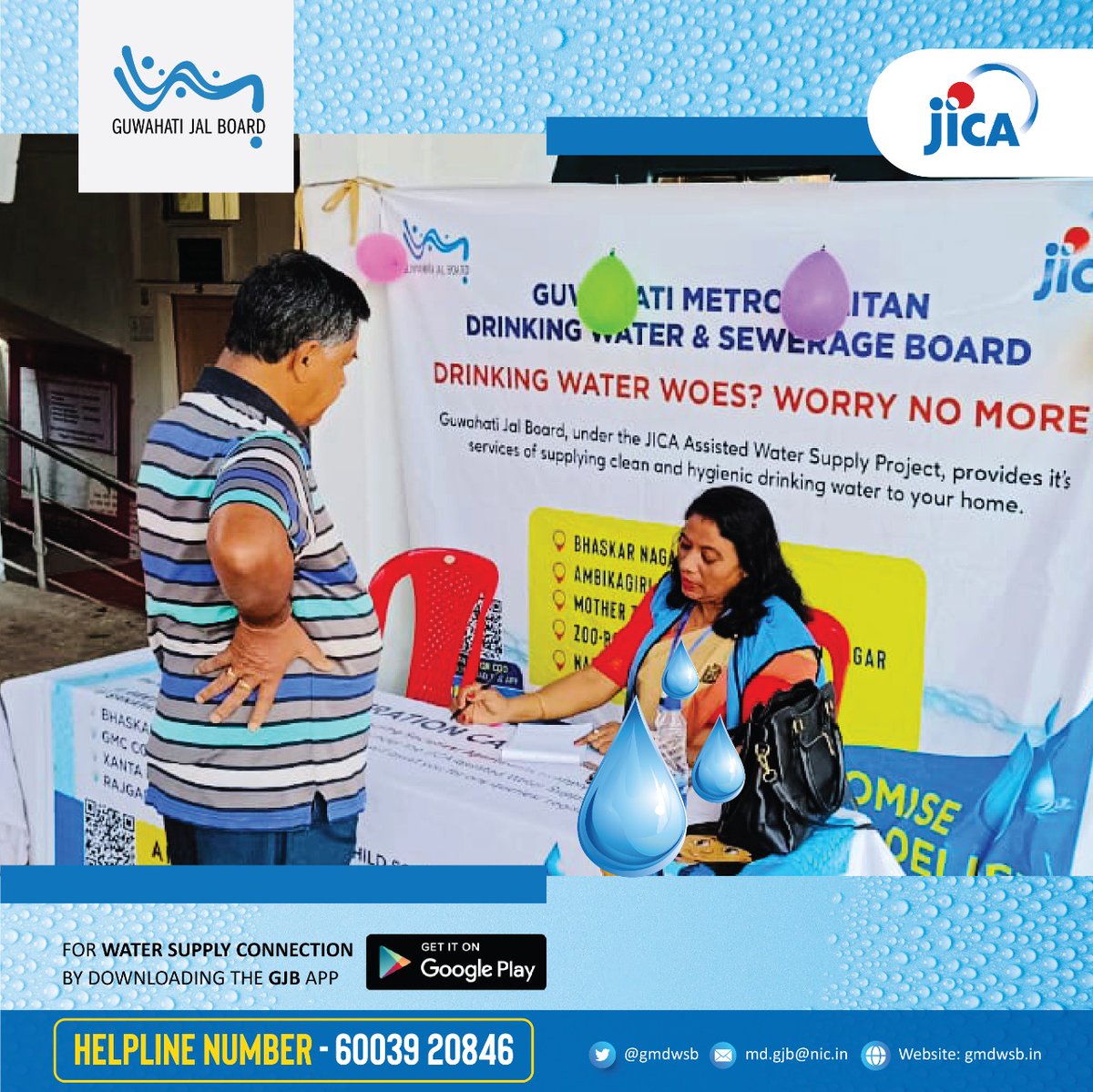 gmdwsb's tweet photo. GJB organised special camps over the weekend for registration/ enquiries at various locations of Guwahati. Sharing some snapshots from the camps.
@CMOfficeAssam @mygovassam @TheAshokSinghal @diprassam @diprokamrupm
#gmdwsb #guwahatijalboard #Tapconnection https://t.co/L0pIv4hqry