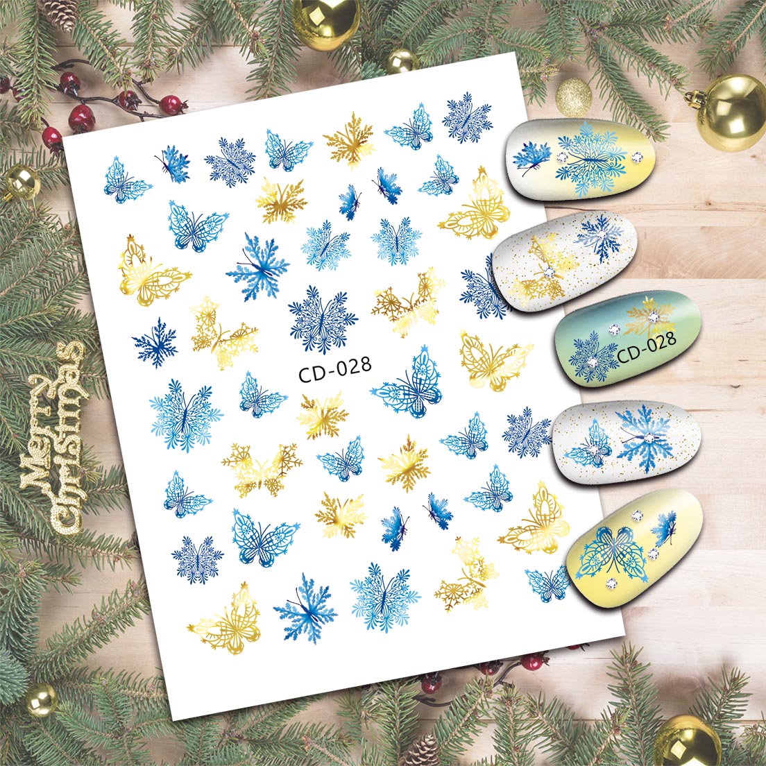 Christmas nail sticker, happy holidays!