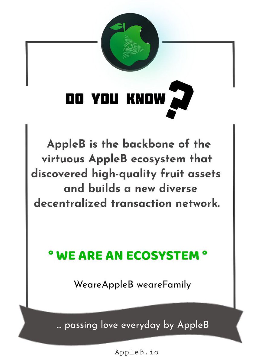 AppleB is a decentralized deflation token on Binance Smart Chain and
It is the backbone of the virtuous AppleB ecosystem 

#appleB #cryptonews #winningtogether #giving #no1charitytoken