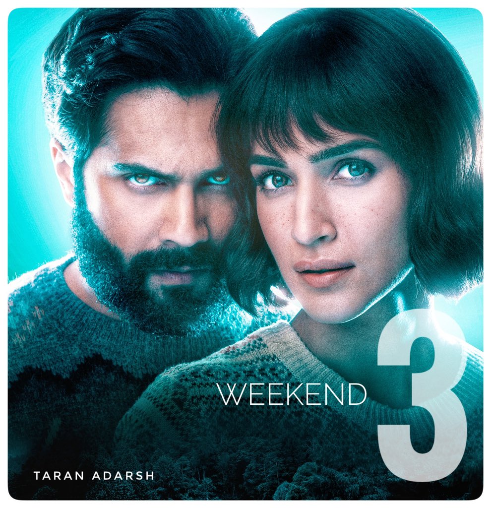 taran_adarsh's tweet photo. #Bhediya rises over the weekend… Like Weekend 2, the biz in Weekend 3 again witnesses healthy growth on Sat and Sun specifically… [Week 3] Fri 95 lacs, Sat 1.80 cr, Sun 2.07 cr. Total: ₹ 61.49 cr. #India biz. https://t.co/9wSlHroBXs