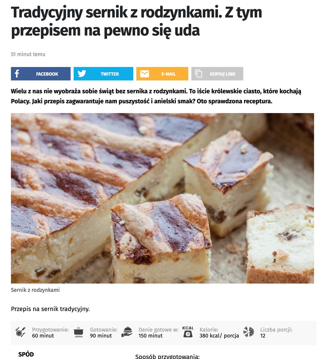 Kulinarne's tweet photo. Przepis na ten #sernik z @onetpl na pewno nie koreluje ze zdjęciem, właściwy znajdziecie tutaj:
https://t.co/CfG77jKZYK

#trudnesprawy https://t.co/OZeUceDzSq