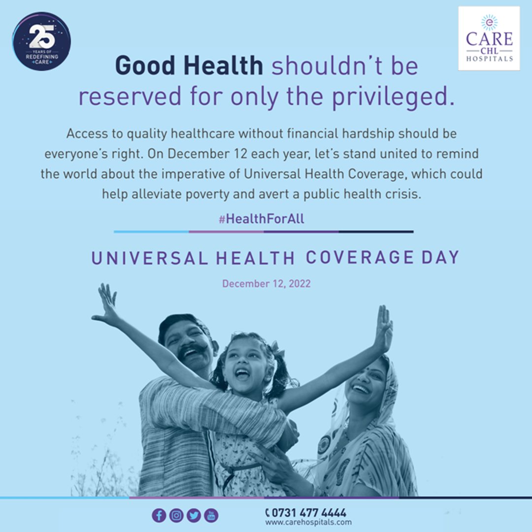 This #UniversalHealthCoverageDay, Let's pledge to affordable and quality healthcare for all!

#health #carechl #carehospital #healthcoverageday #healthcare #quality