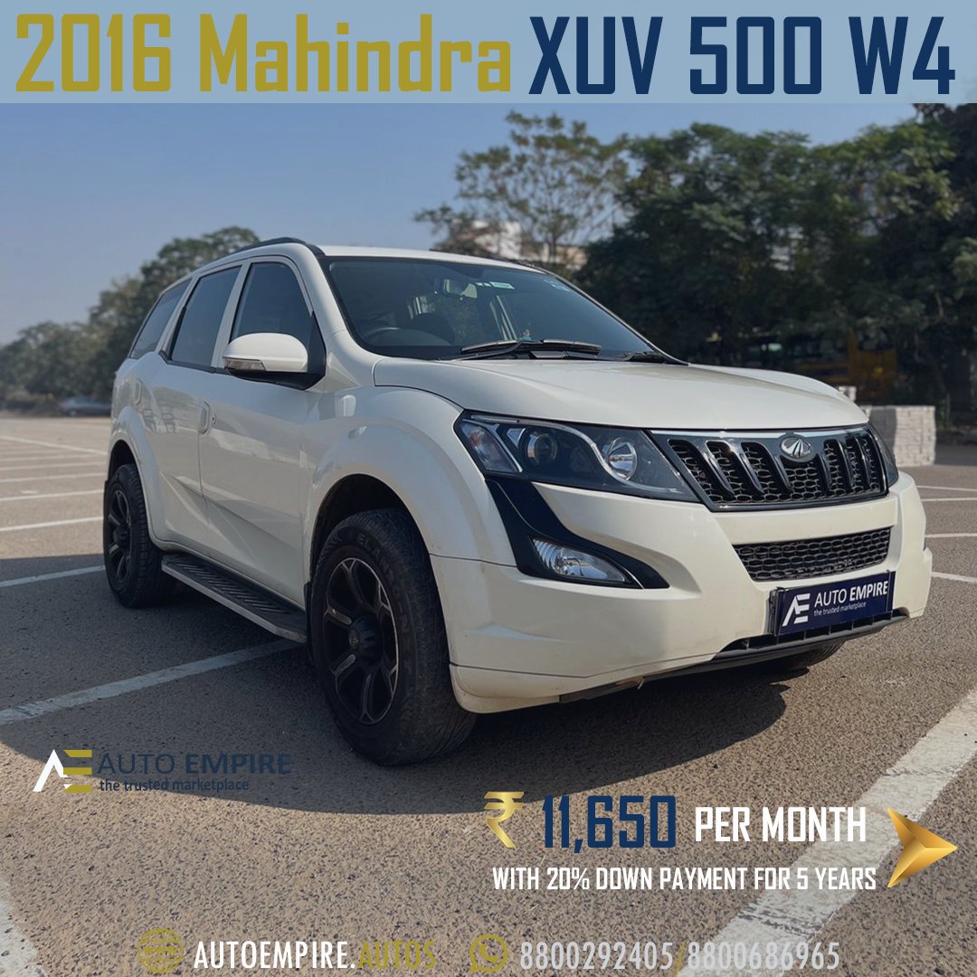 autoempireindia's tweet photo. 2016 Mahindra XUV 500 W4 @ 6.40 L
Call 8800292405
#autoempire #autoempireindia #UsedCar #usedcars #preownedcar #preownedcars #Mahindra #MahindraXUV #MahindraXUV500 #MahindraXUVW4 #MahindraW4 #UsedMahindra #indiancars #carsofinstagra #xuv #car #carlovers  #instacars #carlifestyle https://t.co/FysVY1Hifu