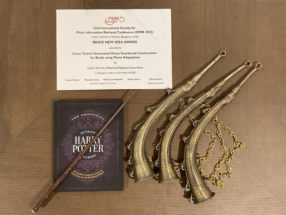 We love listening to music while playing games, doing house chores, or when working on a paper ✍️🎶

Can we have AI curate music while reading a book? 📖

A fun project with <a href="/JaidevShriram/">jaidev</a> and <a href="/VnooA/">Vinoo AR</a> turned into a <a href="/ISMIRConf/">ISMIR Conference</a> #ISMIR2022 Brave New Idea Award winning paper!

🧵 1/9