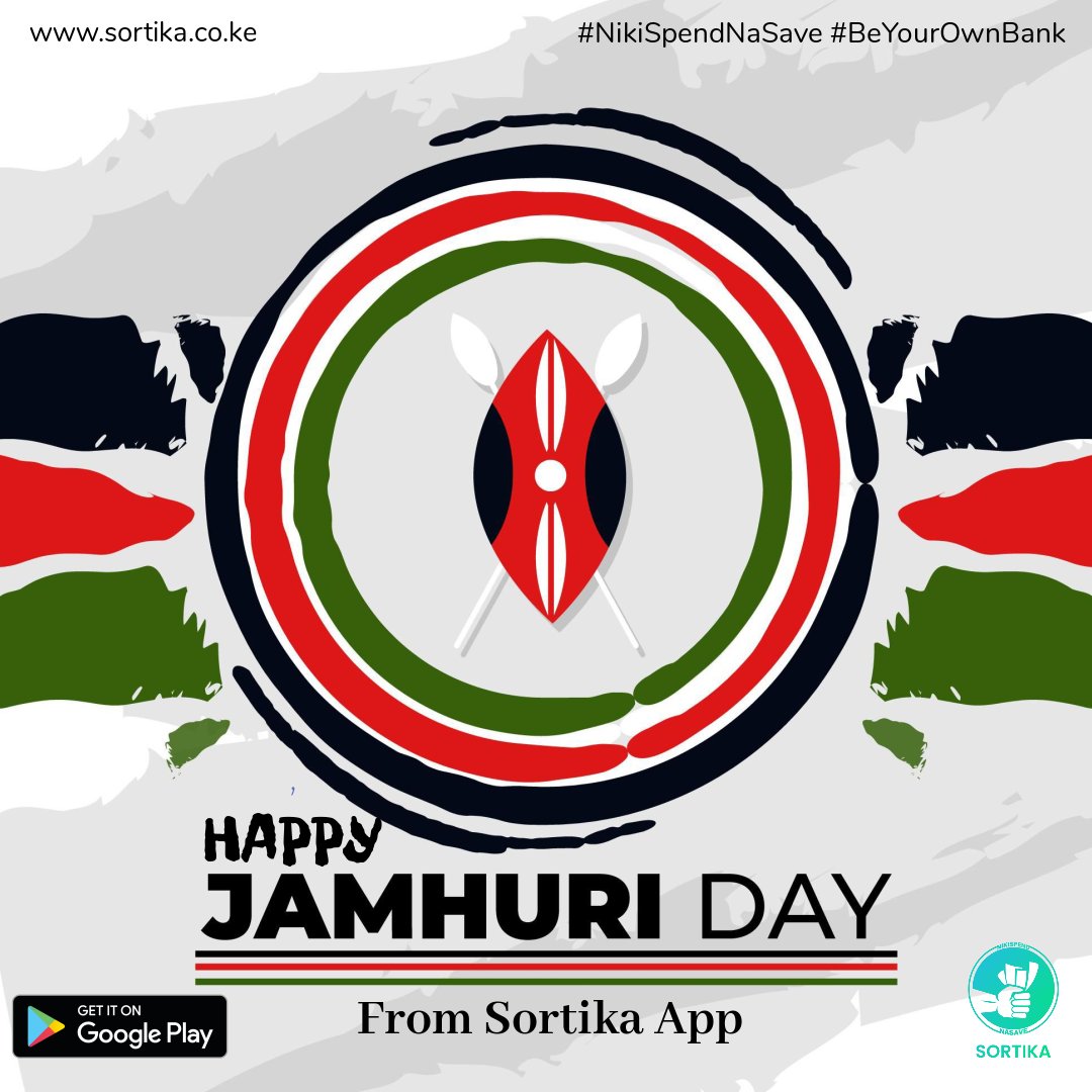 SortikaApp's tweet photo. Happy JAMHURI Day from the Sortika App team.

Get @SortikaApp now from Google play store

Tags
#BeYourOwnBank #NikiSpendNaSave 
#JamhuriDay2022
#WorldCup2022
#CristianoRonaldo
#JamhuriDay
#jamhuridaytakeover

Customer Support: +254798087598
Website: https://t.co/aDWr4xMbOL https://t.co/bJFzxSKsI8