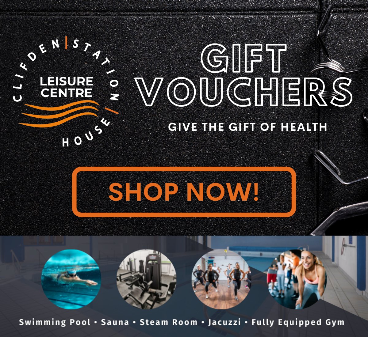 🚨Clifden Station House Leisure Centre vouchers are now on sale!🚨 Vouchers can be used towards any membership plan or any once off visit to the leisure centre and pool. Give the gift of health today! Buy Direct: bit.ly/3pZg5YH