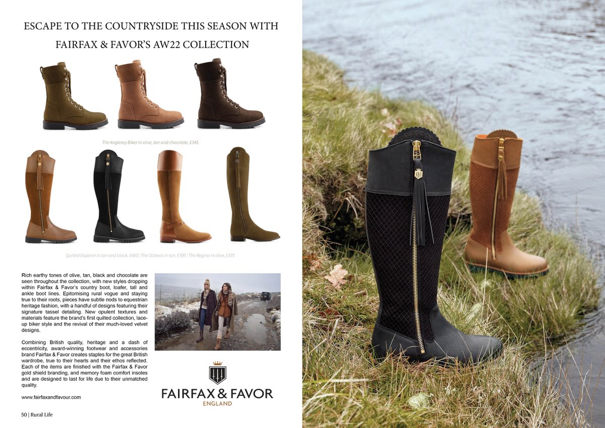 RuralLifeUK's tweet photo. Discover the AW22 Collection by Fairfax &amp; Favour within the Winter issue of Rural Life Magazine. You can get your printed copy today by visiting: https://t.co/2M35SFuSae or Read online at Readly: https://t.co/DmMPLSr6QD @FairfaxFavor #countryside #RuralLife https://t.co/PhdKjKI3zM