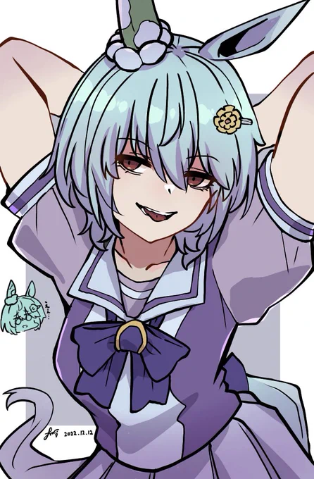 闇堕ちセイウンスカイ描いた 